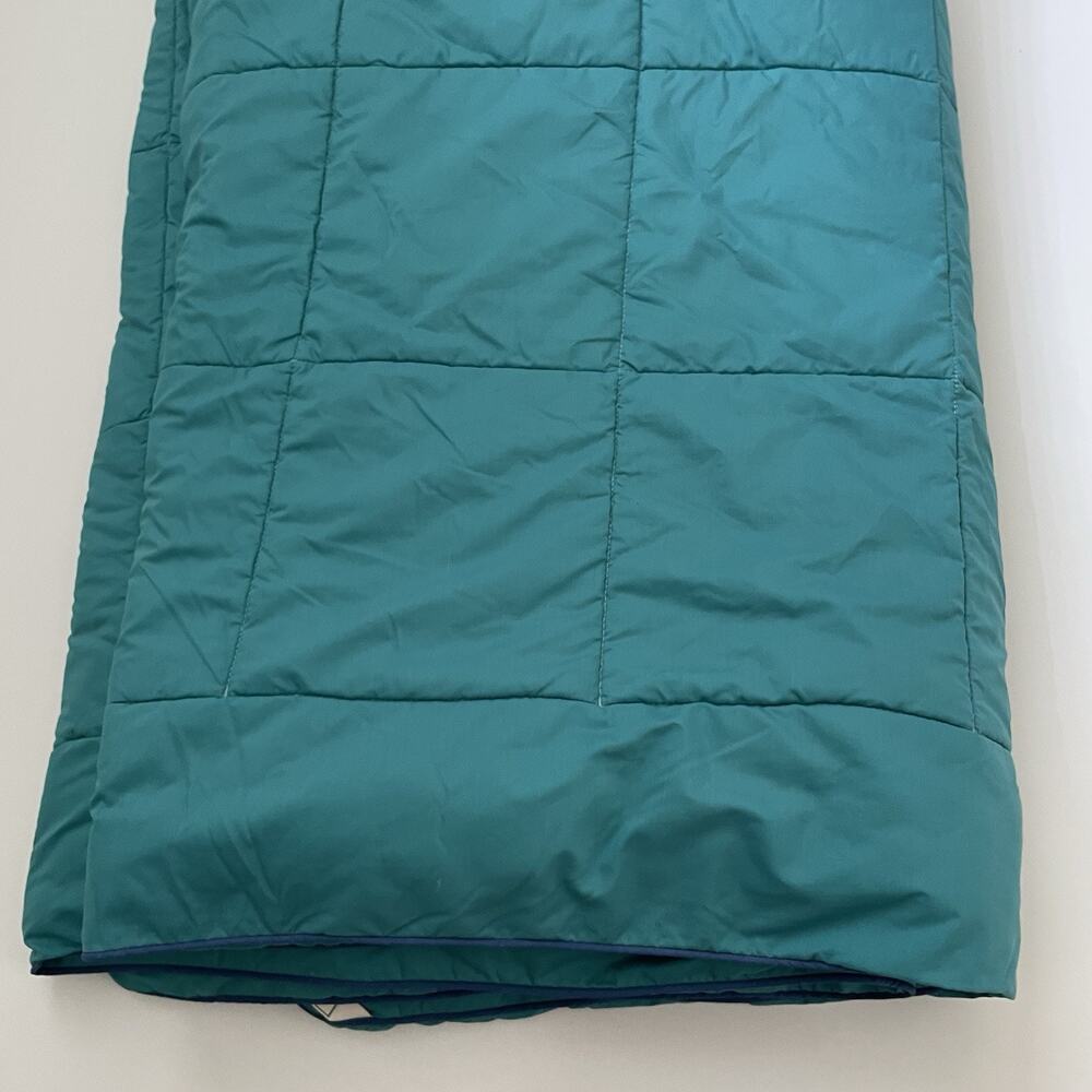 LL Bean Vintage Teal Color Comforter Box Stich Queen Size Excellent Condition
